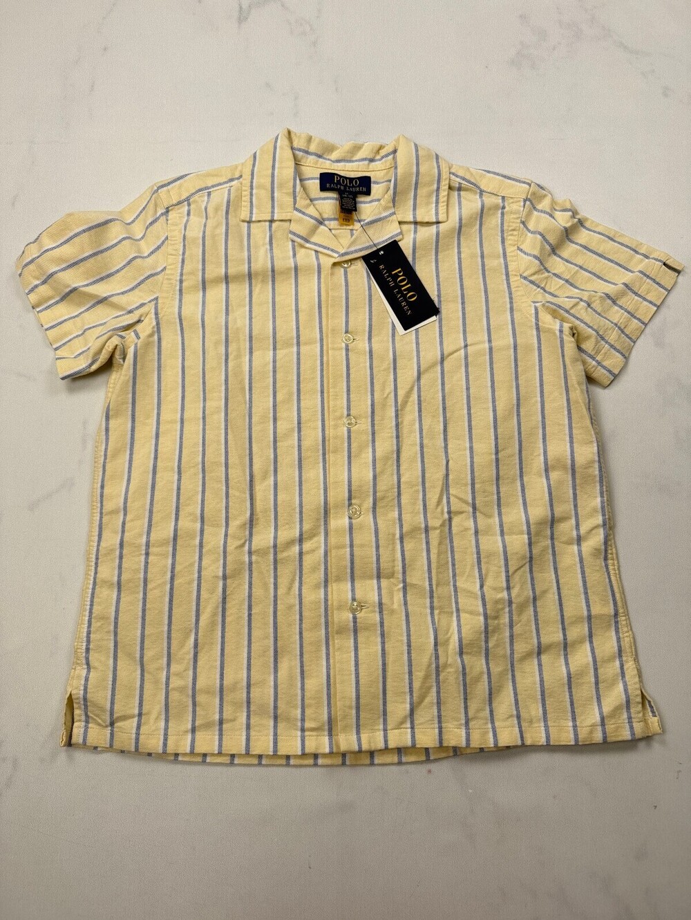 Polo Ralph Lauren Button-Up Shirt Yellow 90s VTG Button-Up Collar - Boys M